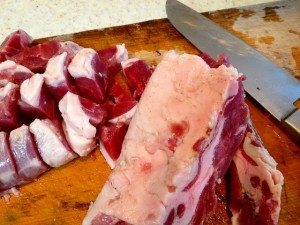 食ったど～♪　猪肉（腕）！　の、カレー♪